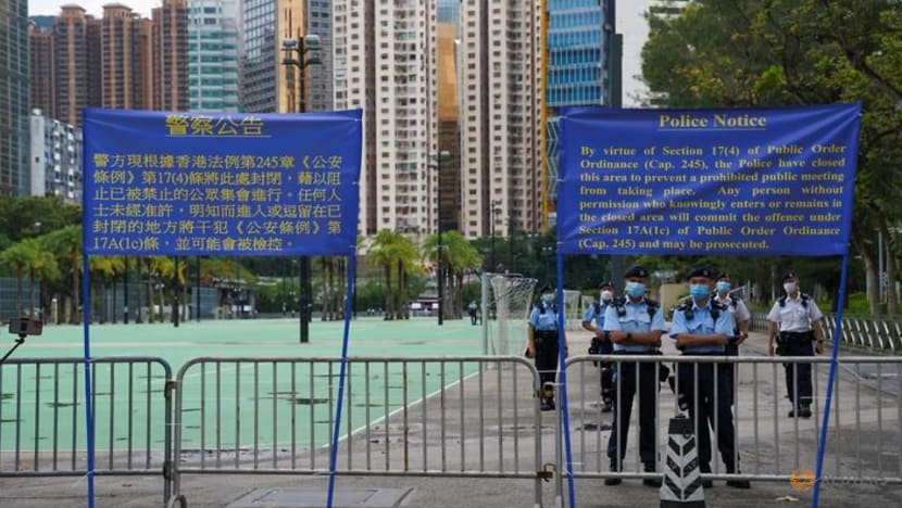 Hong Kong cordons off annual Tiananmen vigil site Hong Kong cordons off annual Tiananmen vigil site