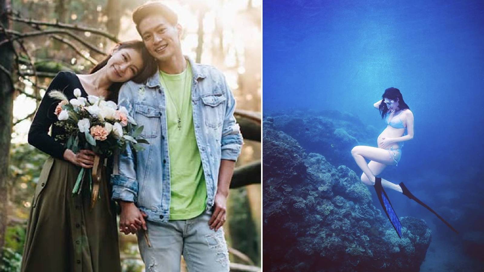 5566 Member Jason Hsu’s Wife Is 7 Months Pregnant And She Just Did An Underwater Maternity Shoot