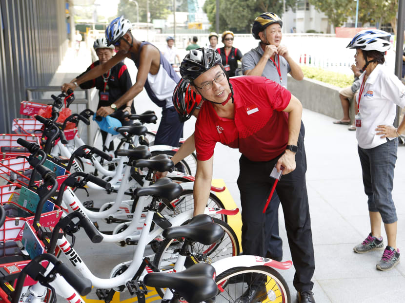 Dr Teo Ho Pin, Mayor of North West CDC, MP for Bukit Panjang SMC and Chairman of Holland-Bukit Panjang Town Council at the launch of SG Bike and its Geostation technology. Photo: SG Bike