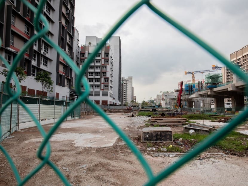The construction works in Tengah estate on Dec 15, 2023.