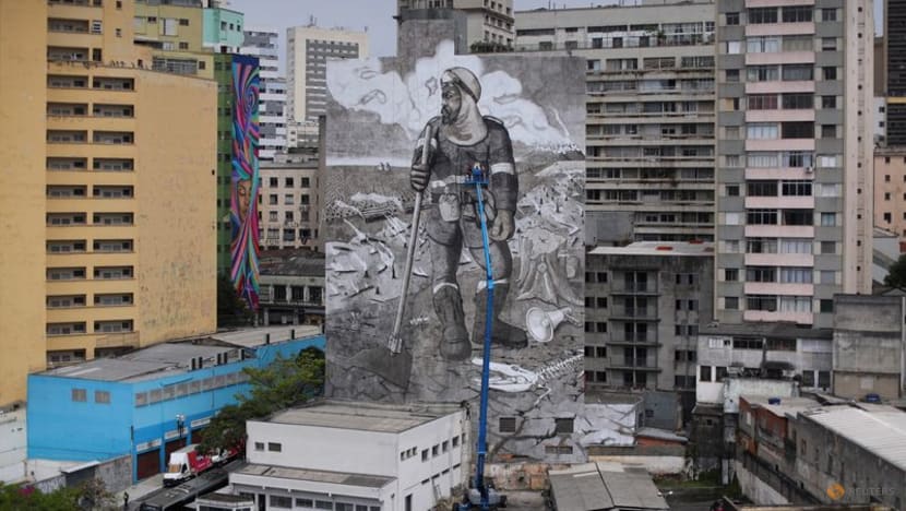 Street art emerges in Sao Paulo from the ashes of the burning Amazon Street art emerges in Sao Paulo from the ashes of the burning Amazon