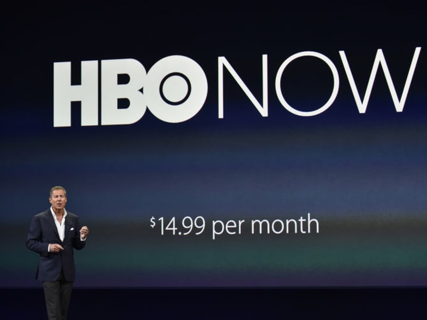 Mr Richard Plepler, chief executive officer of Home Box Office Inc (HBO), speaks during the Apple Inc Spring Forward event in San Francisco, California, US. Photo: Bloomberg