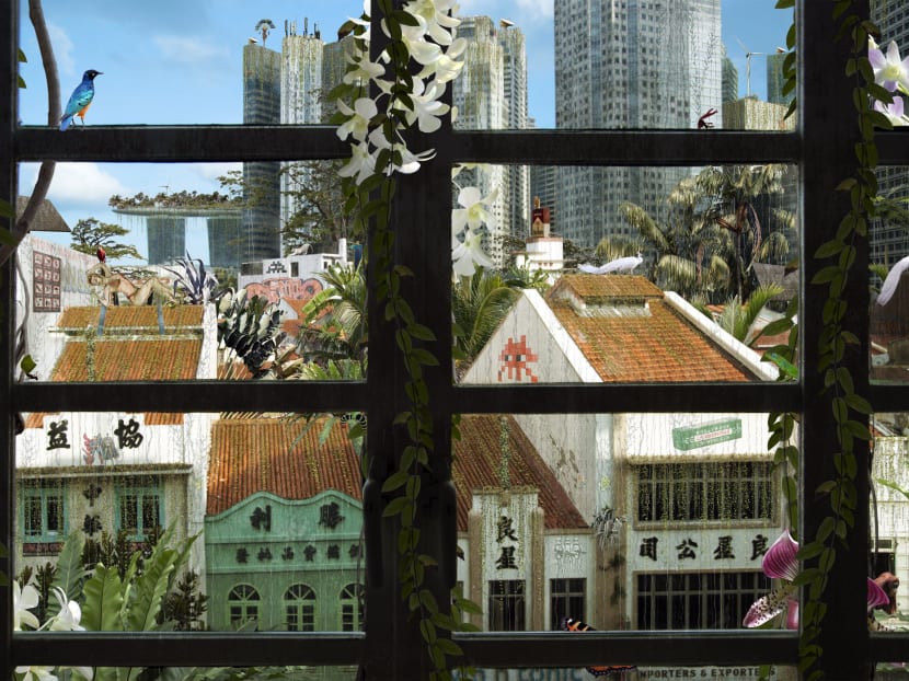 French Photographer presents Singapore landmarks overrun by nature