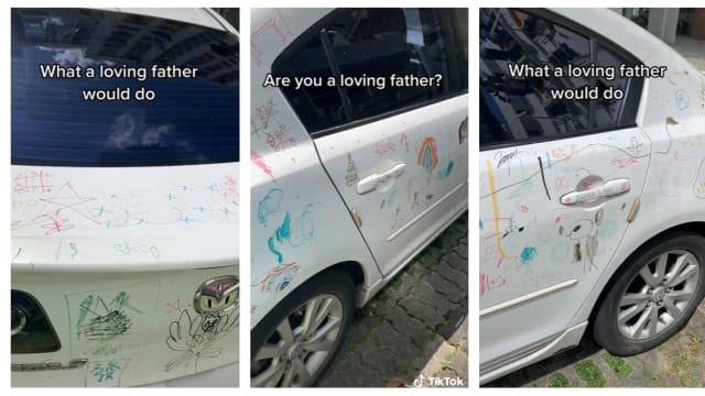 理解问答：家长让孩子在自家轿车上涂鸦