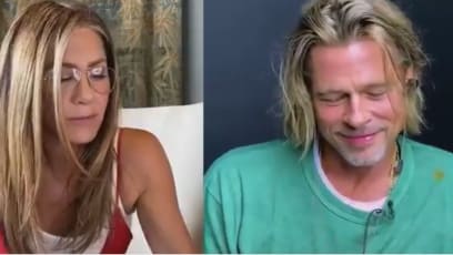 Watch Brad Pitt & Jennifer Aniston Get Flirty At Zoom Table Read