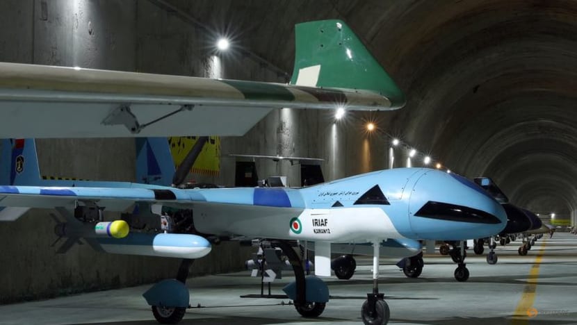 Iran shows off underground drone base, but not its location - CNA