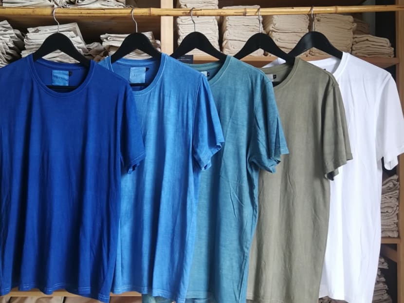 T-shirts coloured with natural dyes from Malaysian fashion brand Munimalism.