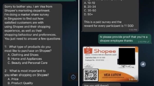 More than S$750,000 lost to scammers pretending to be Shopee