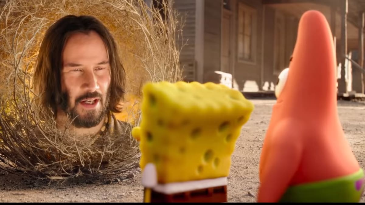 Trailer Watch Jeepers! Is That Keanu Reeves' Head In The Spongebob