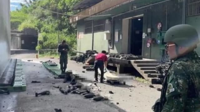 台湾一座弹药库发生破击炮爆炸事故 造成九人受伤