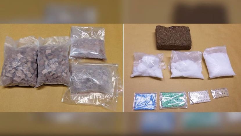 Nearly 3kg of drugs worth S$219,000 seized, five arrested during CNB raids