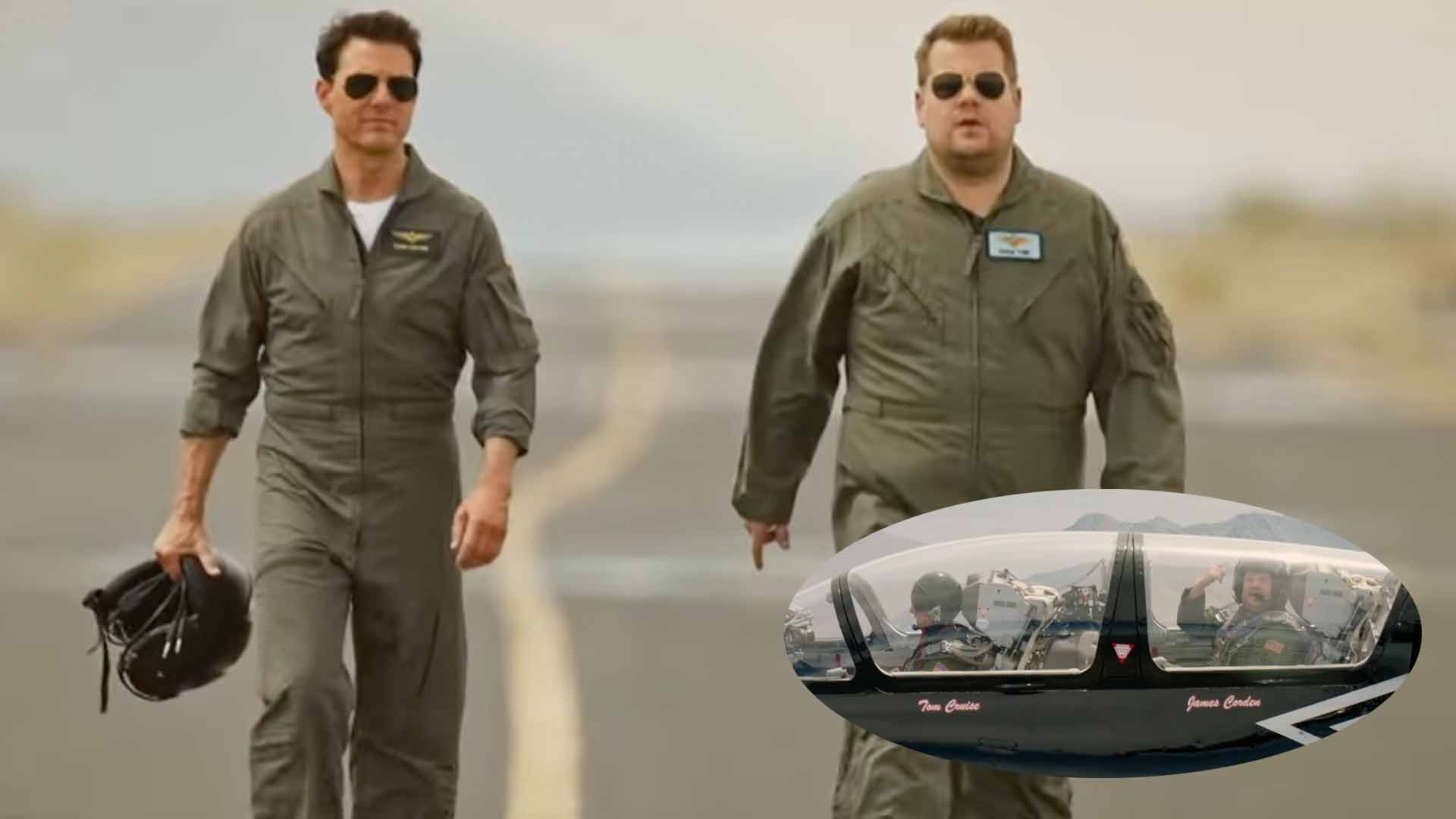 Tom Cruise Terrifies James Corden By Flying Him Around In A Vintage WWII Plane And A Modern Jet Tom Cruise Terrifies James Corden By Flying Him Around In A Vintage WWII Plane And A Modern Jet