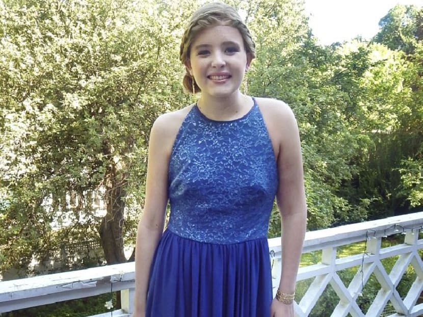 In this May 29, 2015 photo, Catherine Malatesta poses at her home in Arlington, Mass., before attending the junior prom at Arlington High School. Photo: Jennifer Goodwin via AP