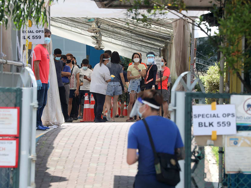 Residents of Block 559 on Pasir Ris Street 51 had to undergo a Covid-19 swab test at a screening centre on May 23 and 24, 2021.