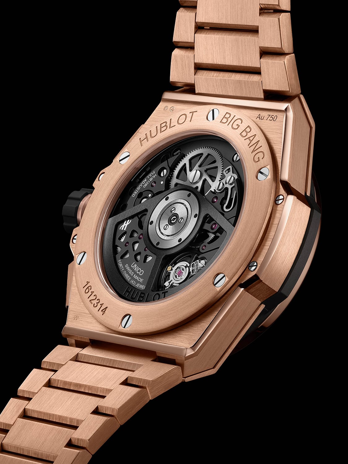 The Hublot Big Bang Unico Full Baguette King Gold Rainbow watch