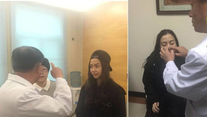 Angelababy gets face examined for cosmetic enhancement