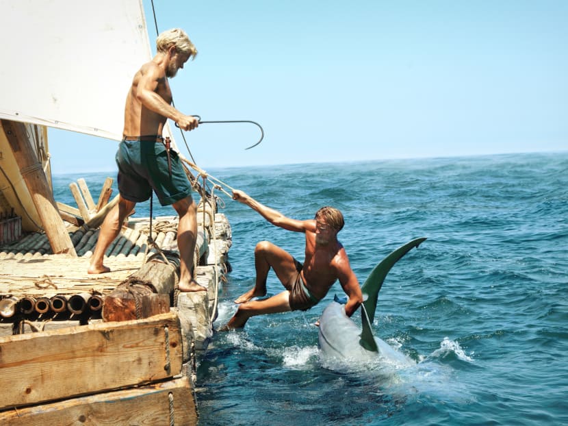 Big fish: The crew of the Kon Tiki tackling some fish issues.
