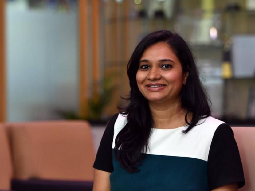 Ms Kopal Agarwal, a director at the Bank of Singapore, who is in her 30s, said her company’s support in allowing her to work part-time was a key factor to her staying in the workforce. Photo: Josephine Teo's Facebook page