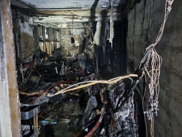 The living room of an HDB flat in Whampoa after a fire broke out in the unit on May 6, 2024.