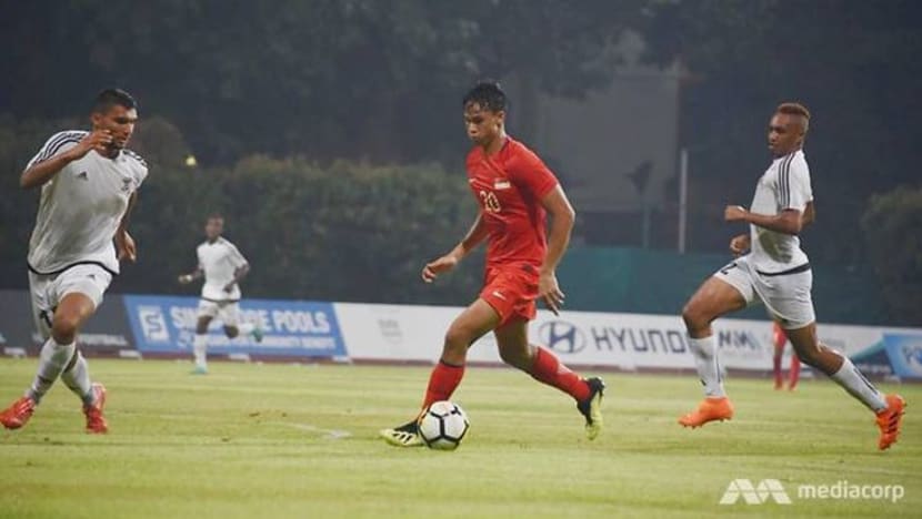 Ikhsan Fandi jaringkan gol penyamaan tentang Mauritius