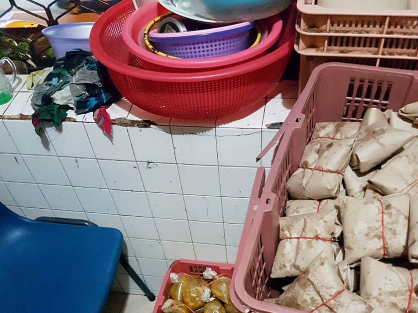 The following day’s breakfast (to be consumed at 7am) and lunch (to be consumed at midday) had already been cooked, packed and stored away for collection when the MWC visited at midnight. Photo: Migrant Workers’ Centre