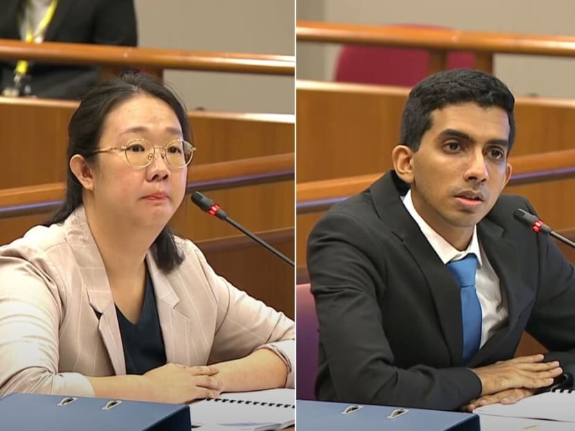 Ms Loh Pei Ying (left) and Mr Yudhishthra Nathan testified before Parliament's Committee of Privileges in December 2021. Ms Loh Pei Ying (left) and Mr Yudhishthra Nathan testified before Parliament's Committee of Privileges in December 2021.
