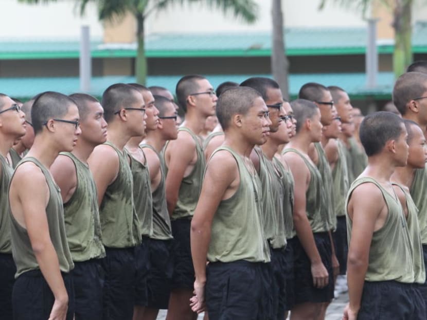 National Service (NS) recruits at SAF Basic Military Training (BMT) camp. TODAY file photo