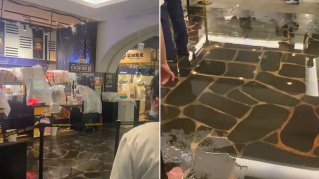 乌节中央城水管爆裂 Donki超市一度被逼局部关闭
