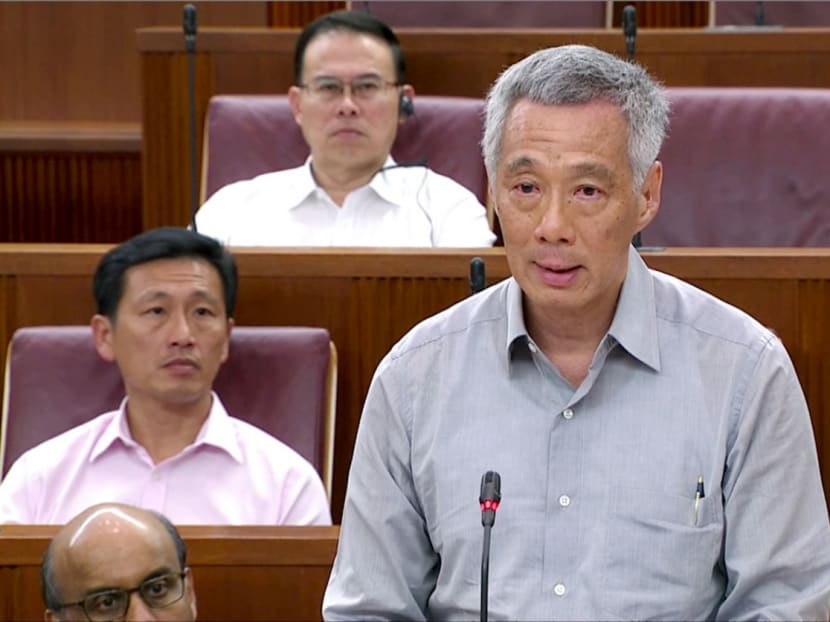 Screengrab of Prime Minister Lee Hsien Loong delivering his speech in Parliament on July 4, 2017.
