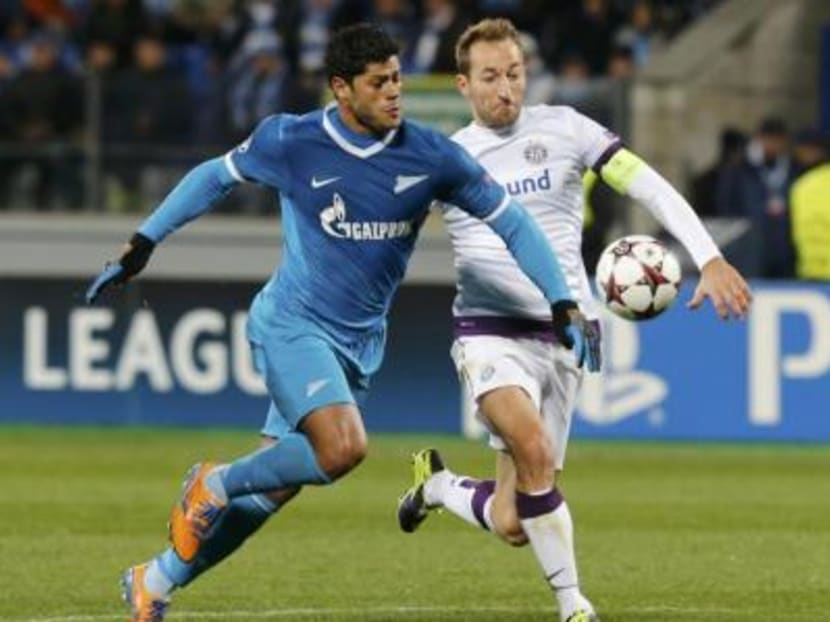 Hulk in action for Zenit St Petersburg. The Brazilian striker spent four seasons with the Russian club. Photo: Reuters