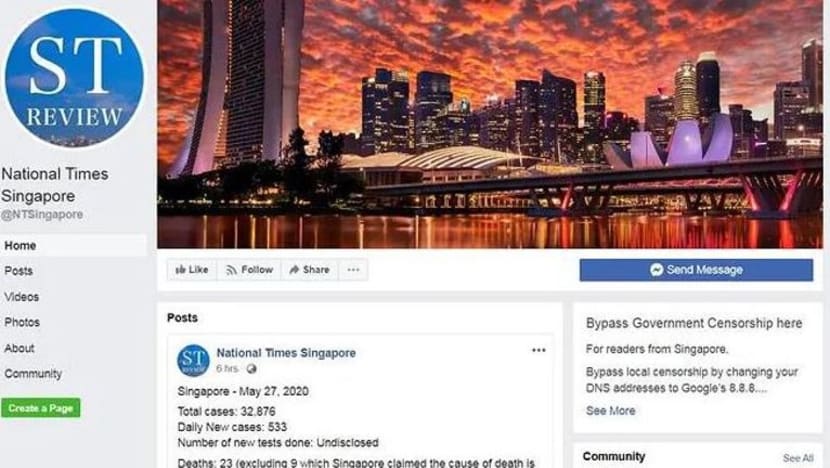 National Times Singapore Facebook பக்கம் எந்த வகையிலும் லாபம் ஈட்டத் தடை