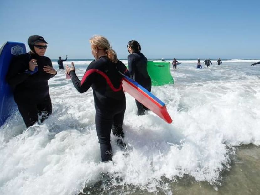 Boogie board fever: Silver-haired ladies cut loose on California surf