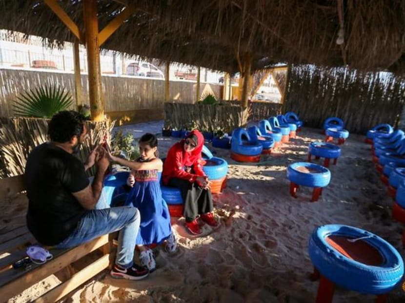 Gaza cafe complex serves up lessons in recycling alongside drinks Gaza cafe complex serves up lessons in recycling alongside drinks