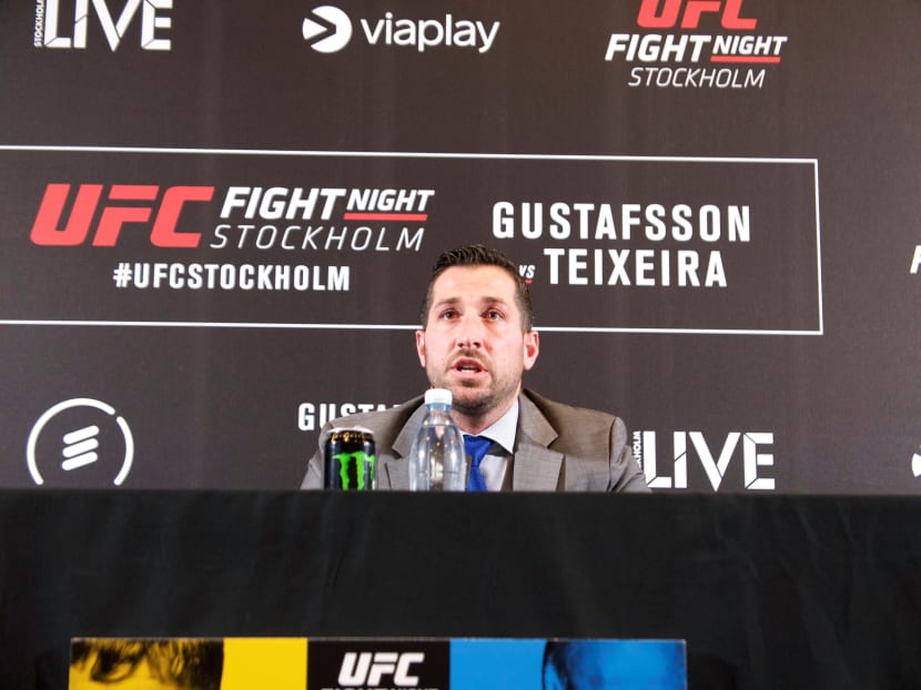 UFC senior vice president of international business Joe Carr speaking during a news conference after the UFC Fight Night at Globe arena in Stockholm, Sweden in May. Photo:  REUTERS/Philip O'Connor