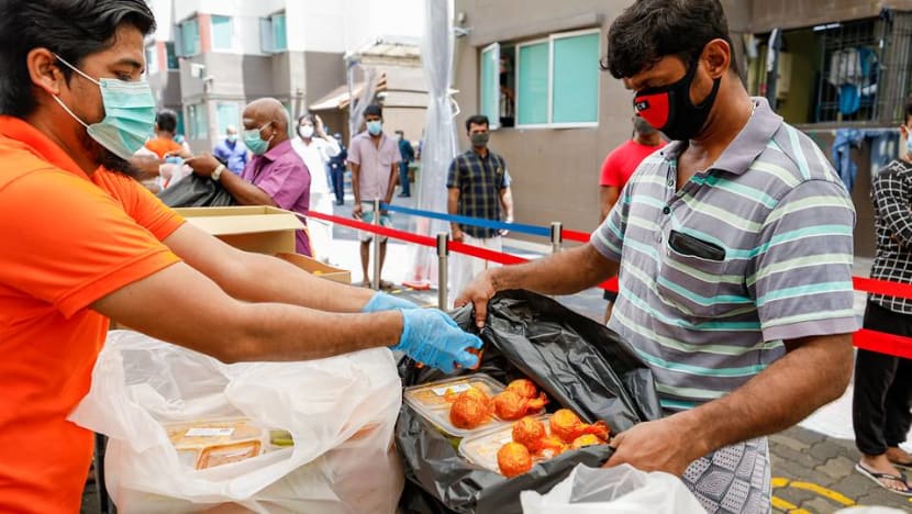 Festive treats given to foreign workers for Tamil and Bengali New Year Festive treats given to foreign workers for Tamil and Bengali New Year