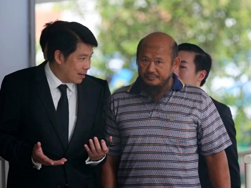 Lorry driver Teo Seng Tiong (front row, right) in a photo taken in September 2019. He was one of the victims of a road accident that happened along Tampines Expressway in May 2019.