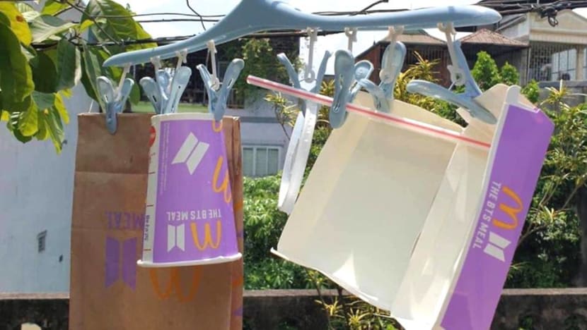 Malaysian fans wash, dry and enshrine packaging of McDonald's BTS Meal Malaysian fans wash, dry and enshrine packaging of McDonald's BTS Meal