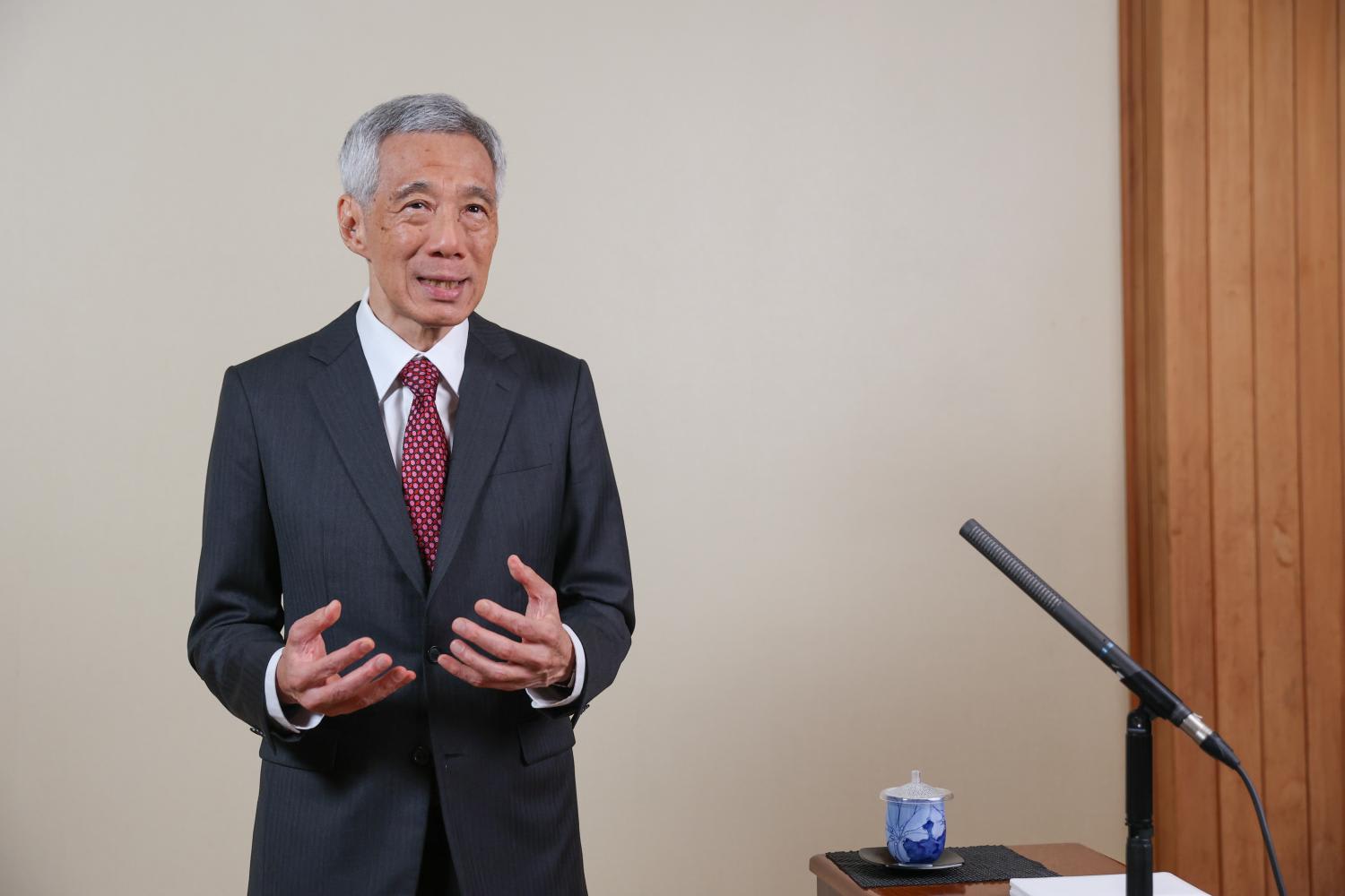 Prime Minister Lee Hsien Loong is seen here in a video message for a Forum of Small States' (FOSS) reception on the sidelines of the United Nations (UN) General Assembly in New York on Sept 22, 2022. 