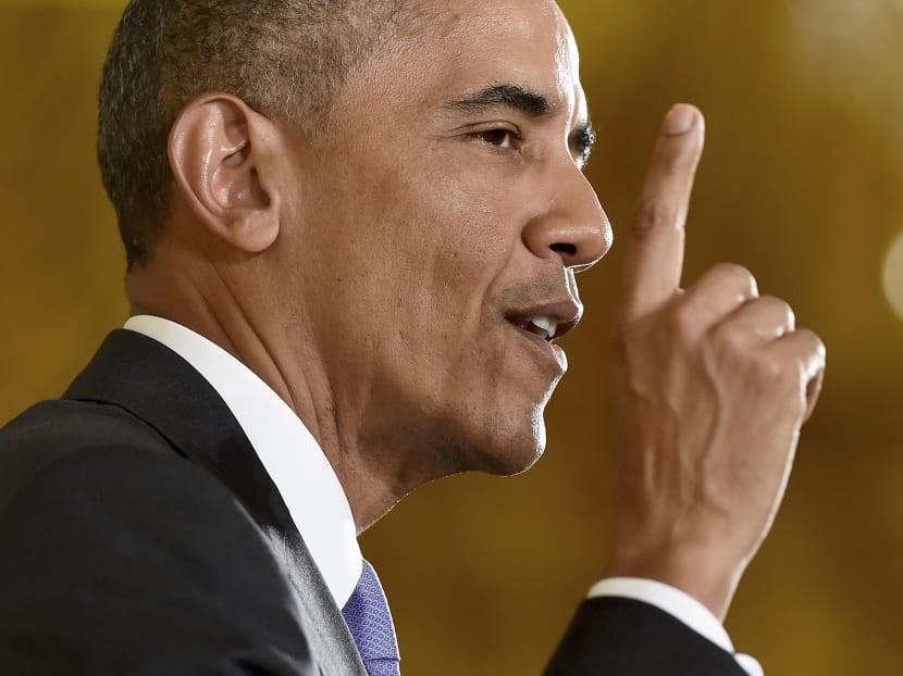 President Barack Obama makes a point during a news conference in the East Room of the White House in Washington, Wednesday, July 15, 2015. Photo: AP