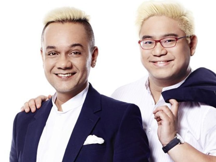Radio duo The Muttons (from left), Vernon A and Justin Ang, will be moving to Class 95FM. Photo: MediaCorp Radio