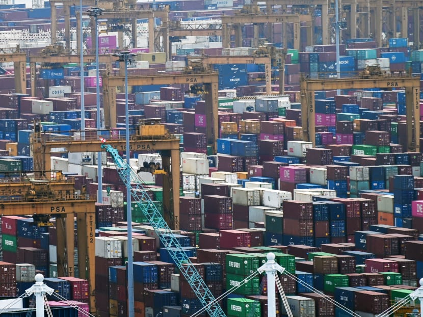 A view of containers at a port in Singapore. Disruptions to global supply chains arising from Covid-19 and other risk factors would require stockpiles of goods to be in place to cope with sudden surges in demand.