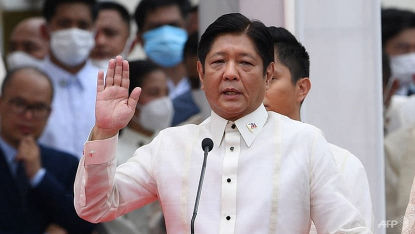 Ferdinand Marcos Jr praises late father’s legacy as he is sworn in as Philippine president