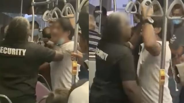 巴士上两男拉下口罩争吵 乘客纷喊：下车吵！