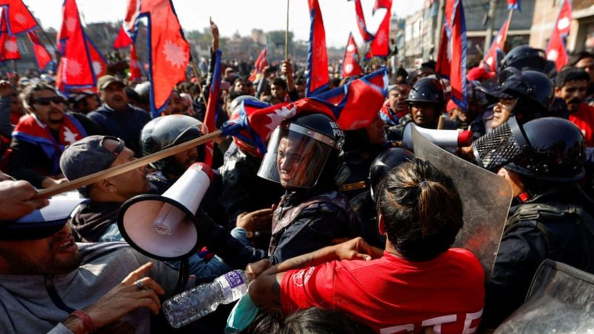 Nepal riot police rout protesters seeking restoration of monarchy