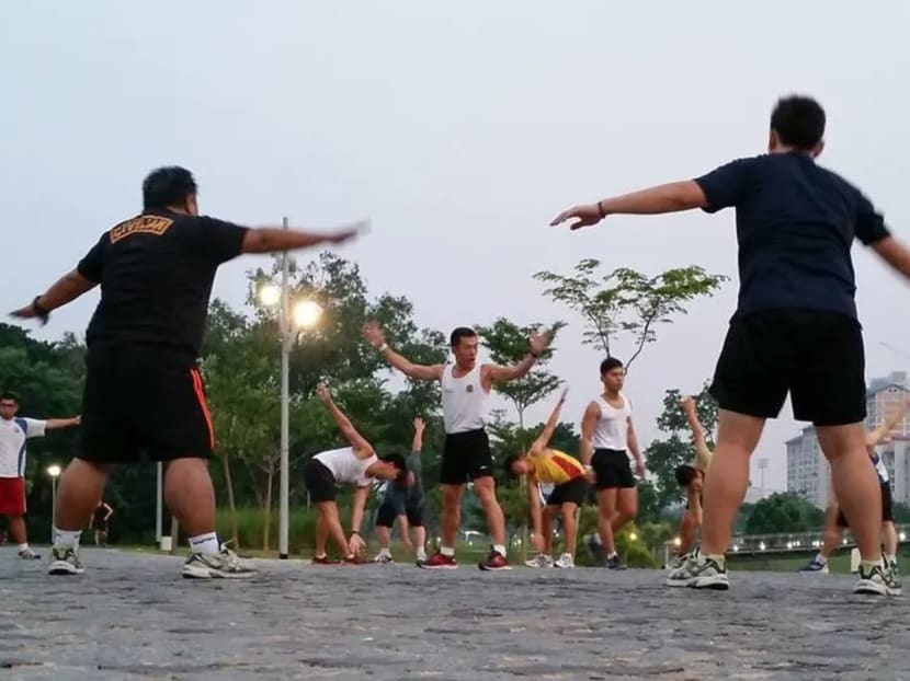 NSmen are seen going through an IPT-in-the-Park programme. NSmen are seen going through an IPT-in-the-Park programme.