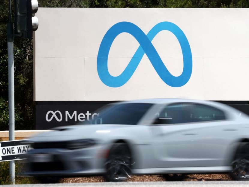 A sign is posted in front of Meta headquarters on April 28, 2022 in Menlo Park, California. A sign is posted in front of Meta headquarters on April 28, 2022 in Menlo Park, California. 