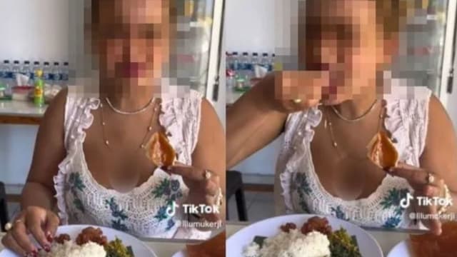 印尼女网红疑为博流量吃猪皮 遭网民怒批