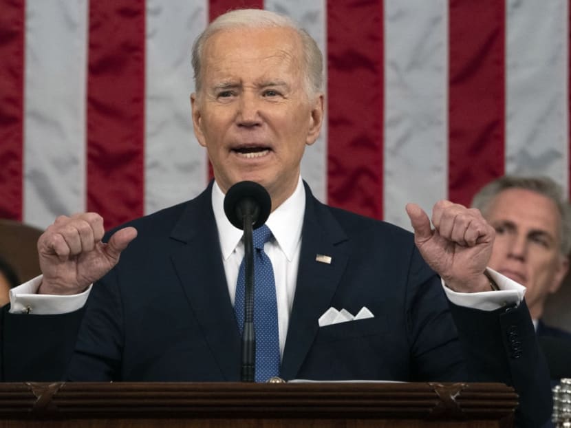 US President Joe Biden delivers the State of the Union address in the House Chamber of the US Capitol in Washington, DC, on Feb 7, 2023. US President Joe Biden delivers the State of the Union address in the House Chamber of the US Capitol in Washington, DC, on Feb 7, 2023.