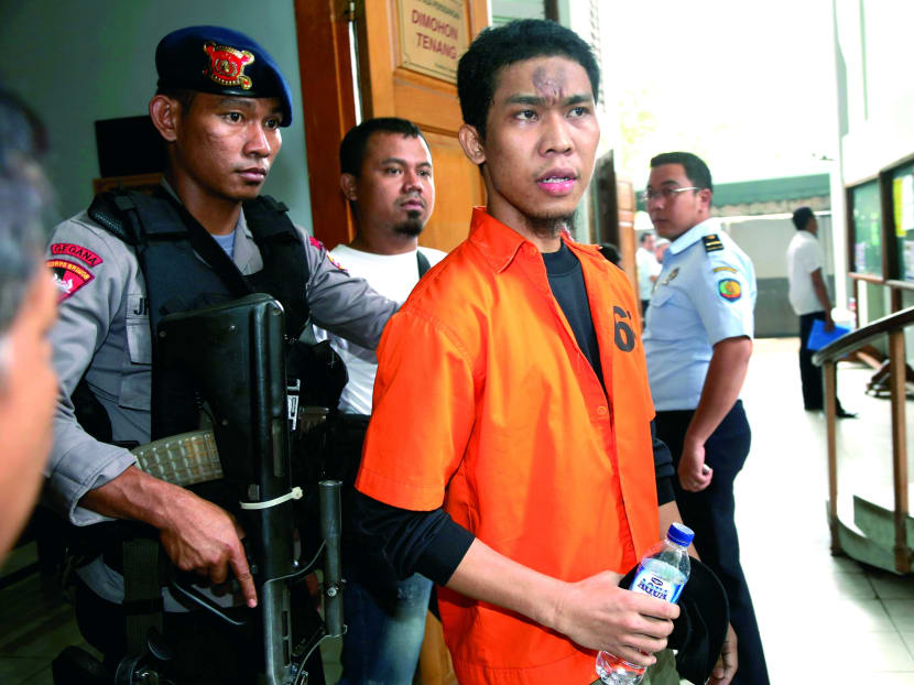 Suspected militant Separiano is on trial at the South Jakarta District Court. Photo: AP