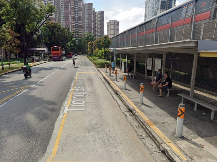 A view of the bus stop along Tiong Bahru Road — some distance from the Redhill MRT Station — where an accident involving a bus and pedestrian occurred on Aug 29, 2022.